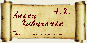 Anica Kuburović vizit kartica